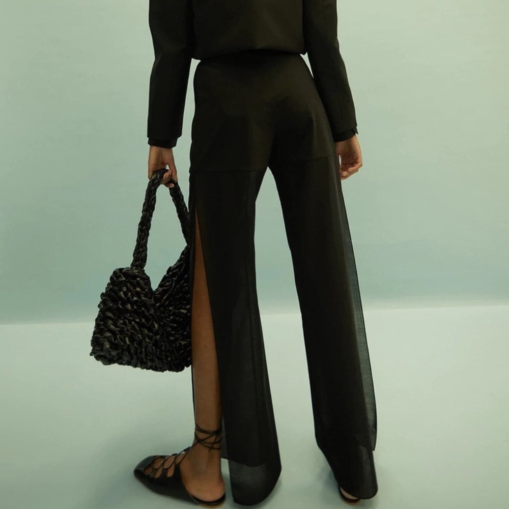 A.W.A.K.E. MODE Sheer Wide-Leg Trousers